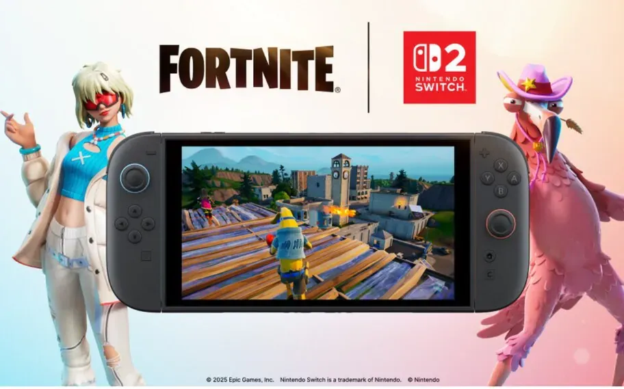 Fortnite no Switch 2 ganha salto técnico com 60 FPS, resolução melhorada e controles por movimento